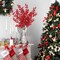 6 Pack Artificial Red Berry Stems Christmas Red Berries Holly Berry Branches 25.2 Inches Fake Burgundy Berry Picks for Floral Arrangements Christmas Tree Holiday Home DIY Crafts Decor